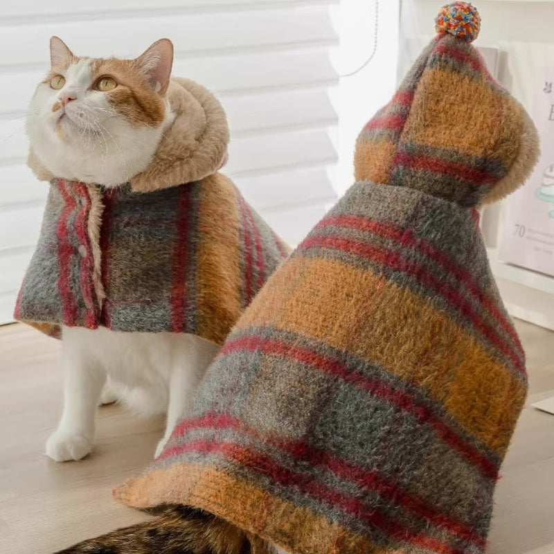 Maillard Warm Plush Cat Poncho