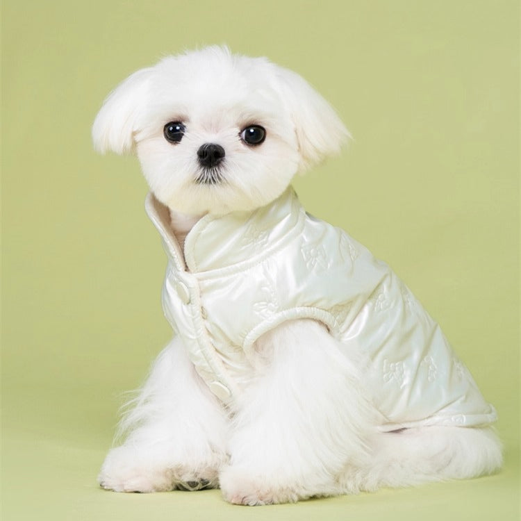 Embossed Bow Warm Cotton Dog Jacket
