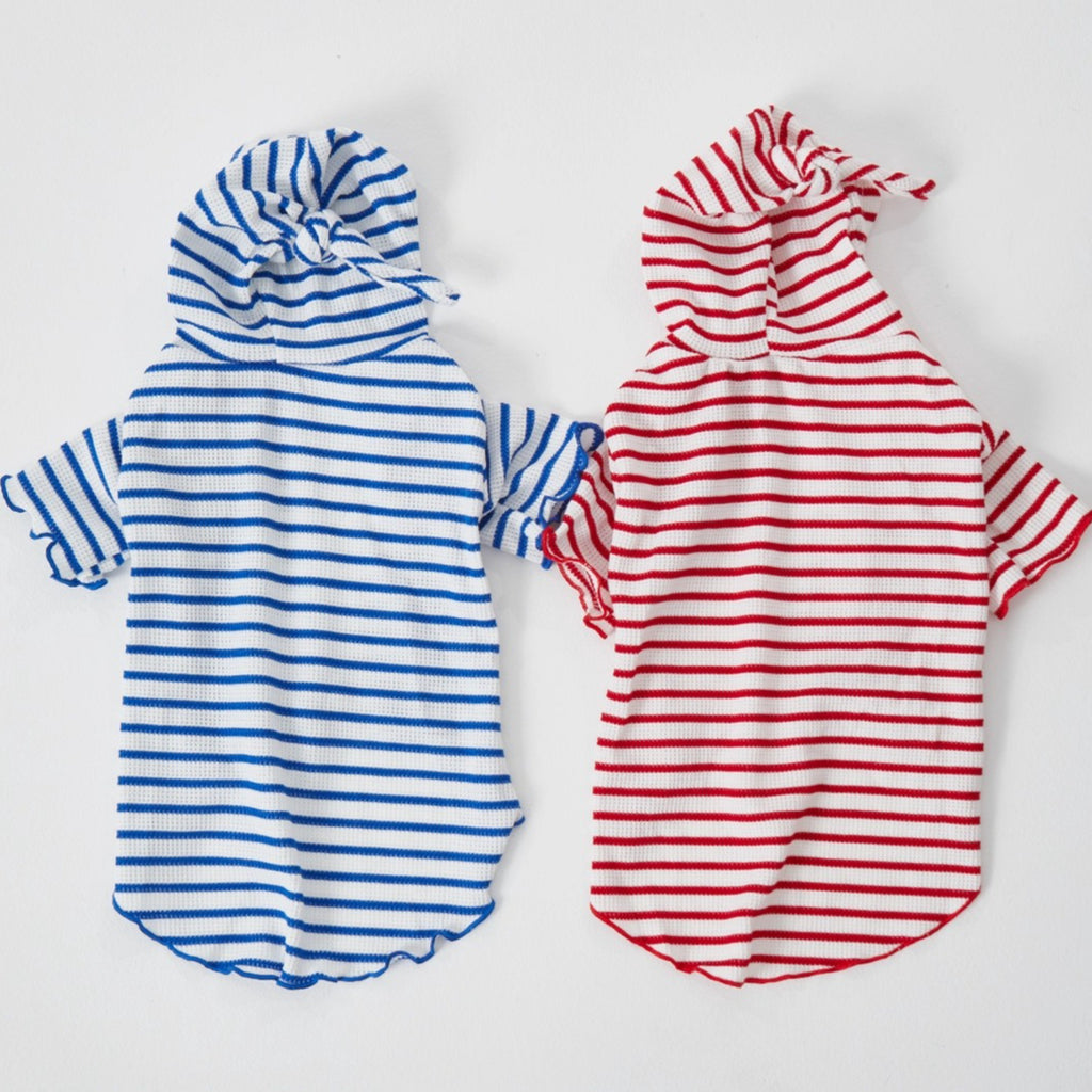 Dachshund Red & Blue Stripe Hoodie