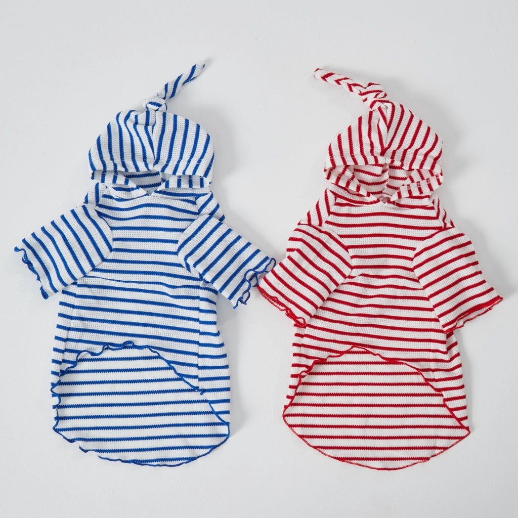Dachshund Red & Blue Stripe Hoodie