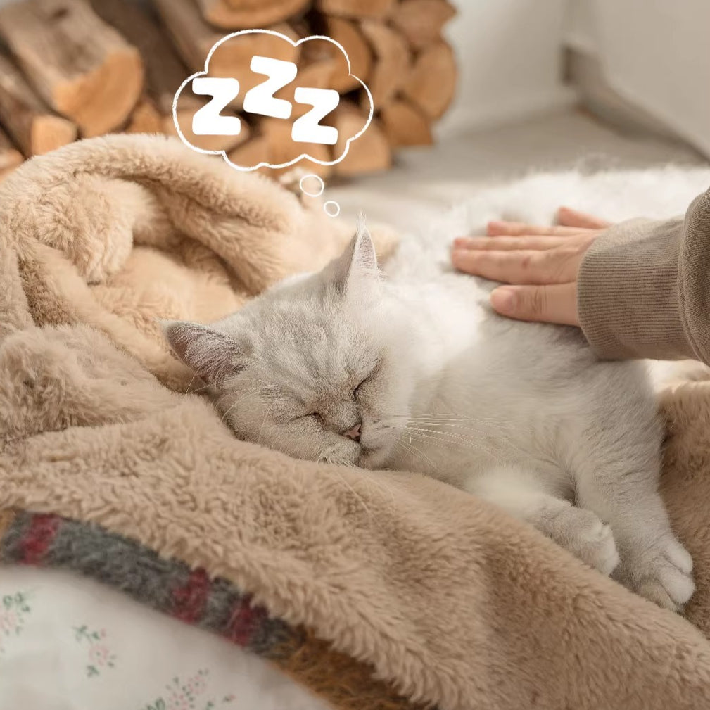 Maillard Warm Plush Cat Poncho