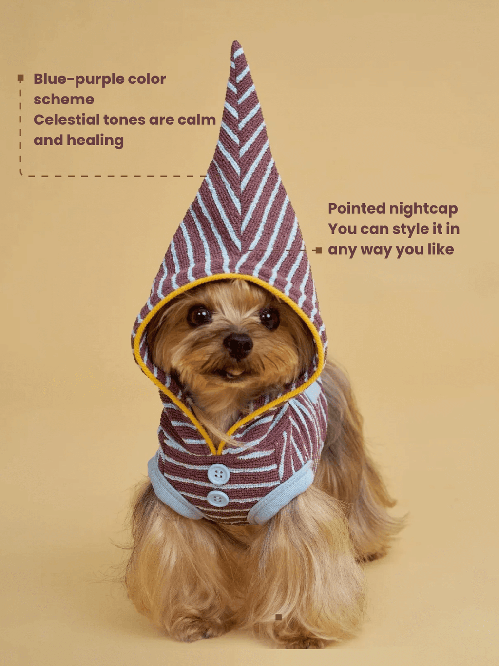 Warm Stripe Pet Hoodie Pajama