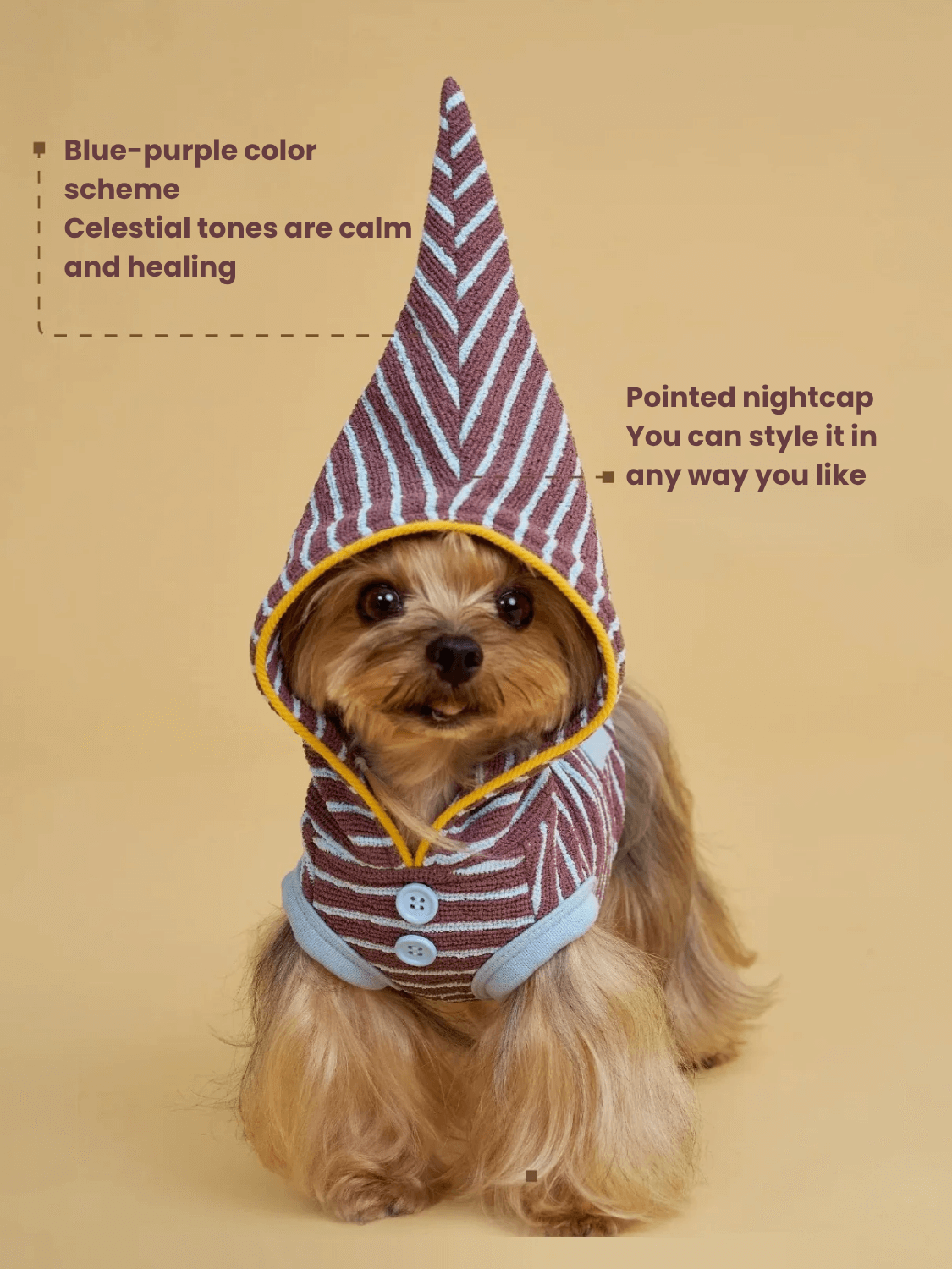 Warm Stripe Pet Hoodie Pajama