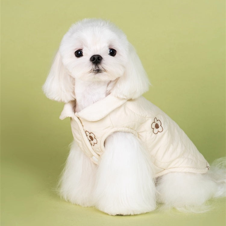 Embroidered Thickened Warm Cotton Dog Jacket