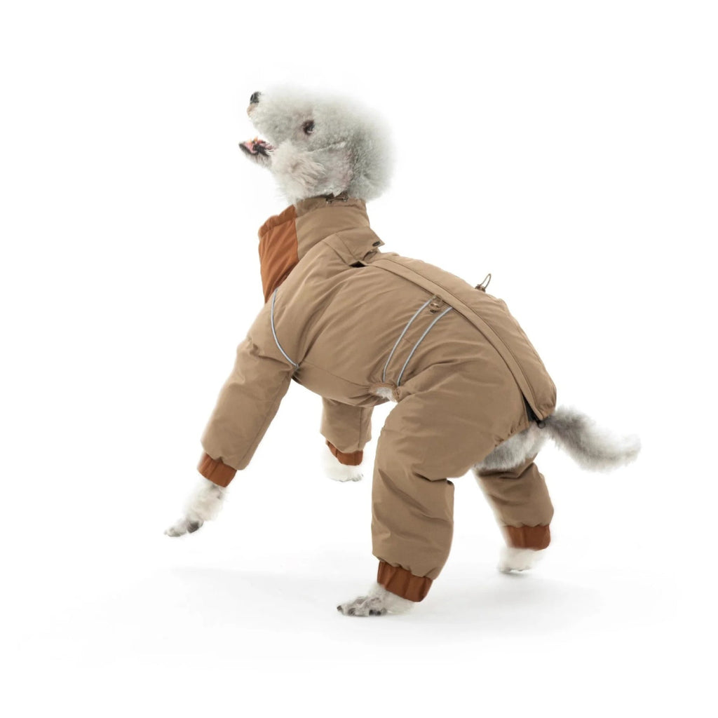 Warm Puffy Waterproof Four-leg Dog Snowsuit