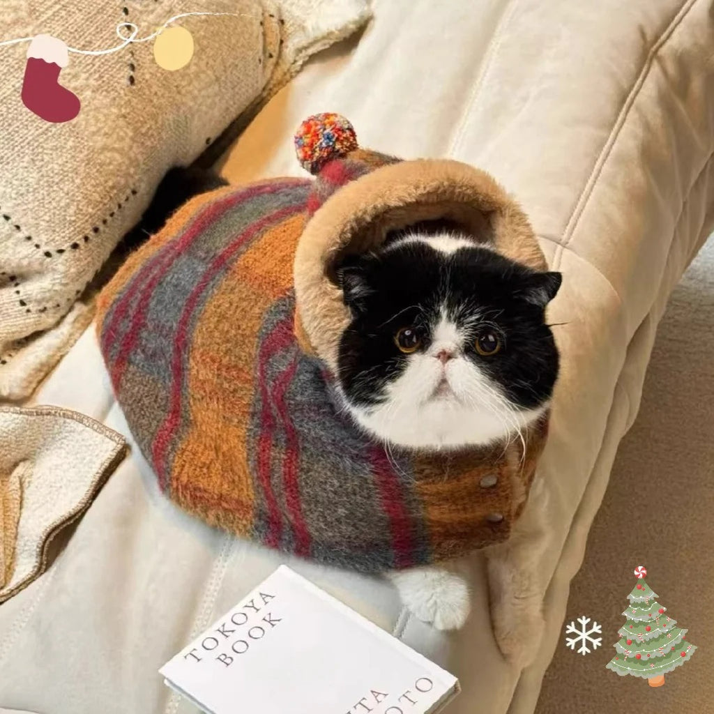 Maillard Warm Plush Cat Poncho