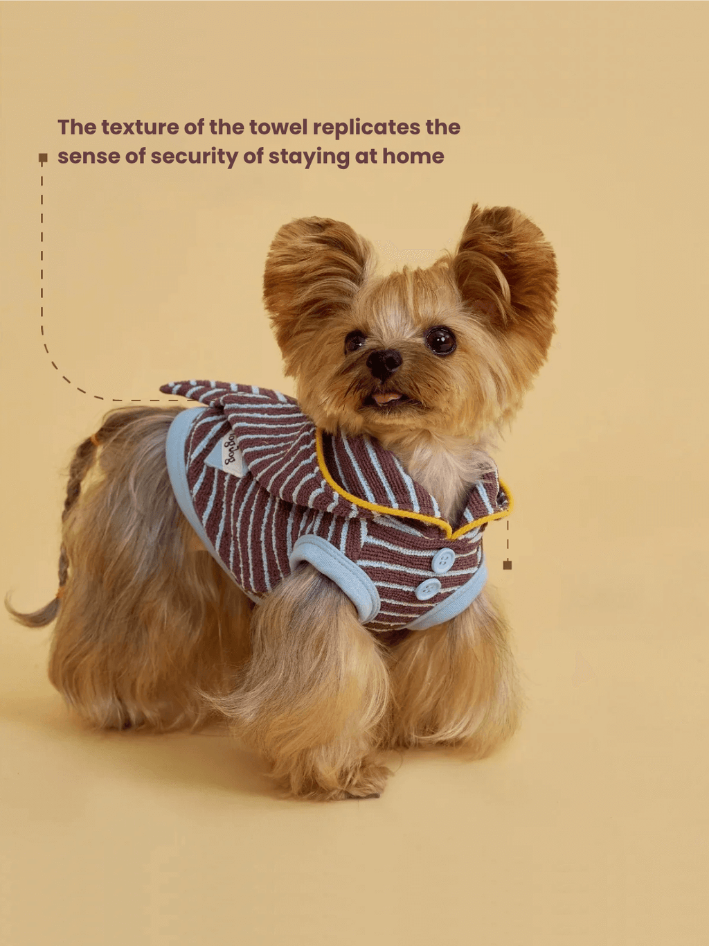 Warm Stripe Pet Hoodie Pajama