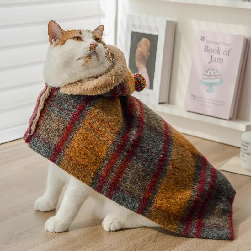Maillard Warm Plush Cat Poncho