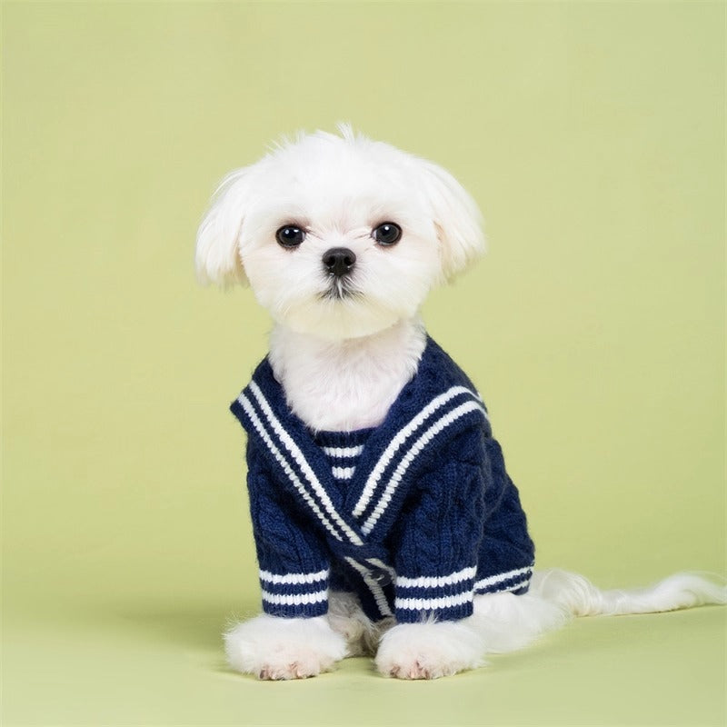 Warm Sailor Dog Sweater