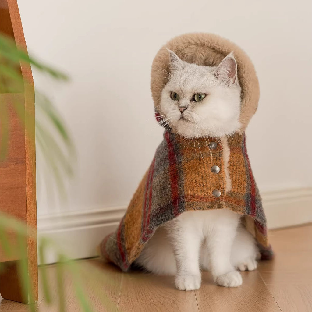Maillard Warm Plush Cat Poncho
