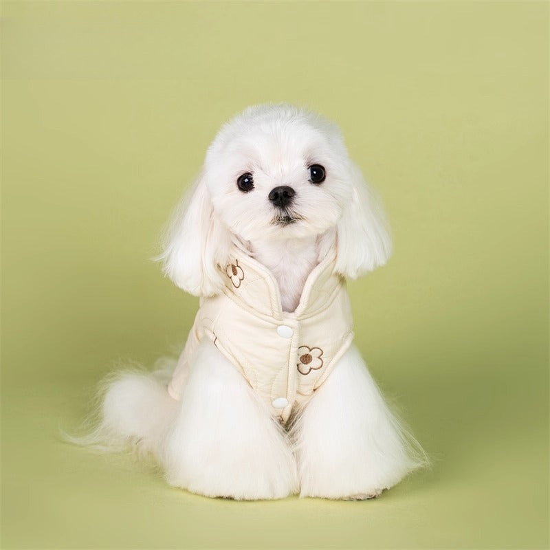 Embroidered Thickened Warm Cotton Dog Jacket