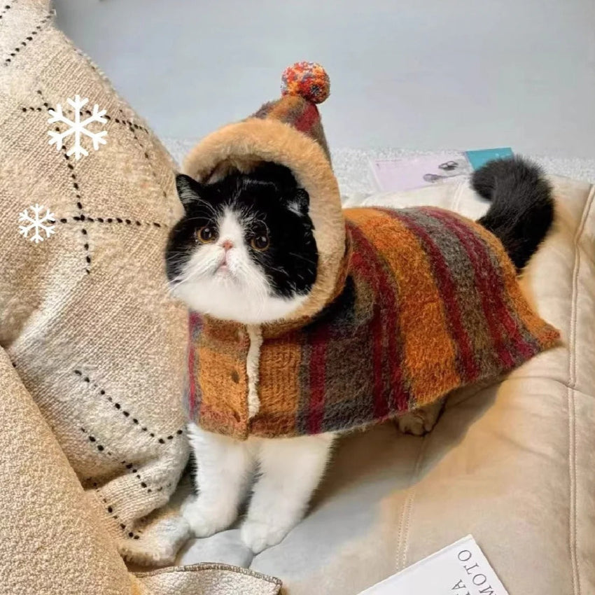 Maillard Warm Plush Cat Poncho