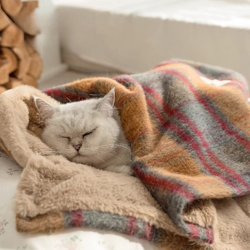 Maillard Warm Plush Cat Poncho