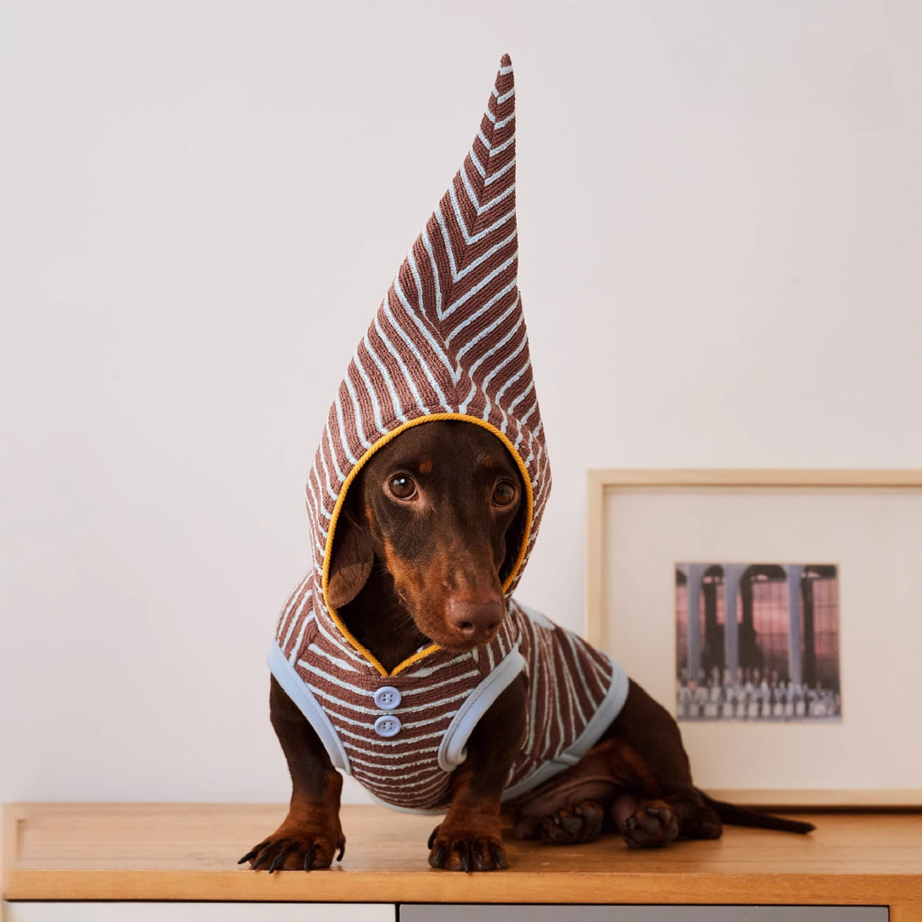Warm Stripe Pet Hoodie Pajama