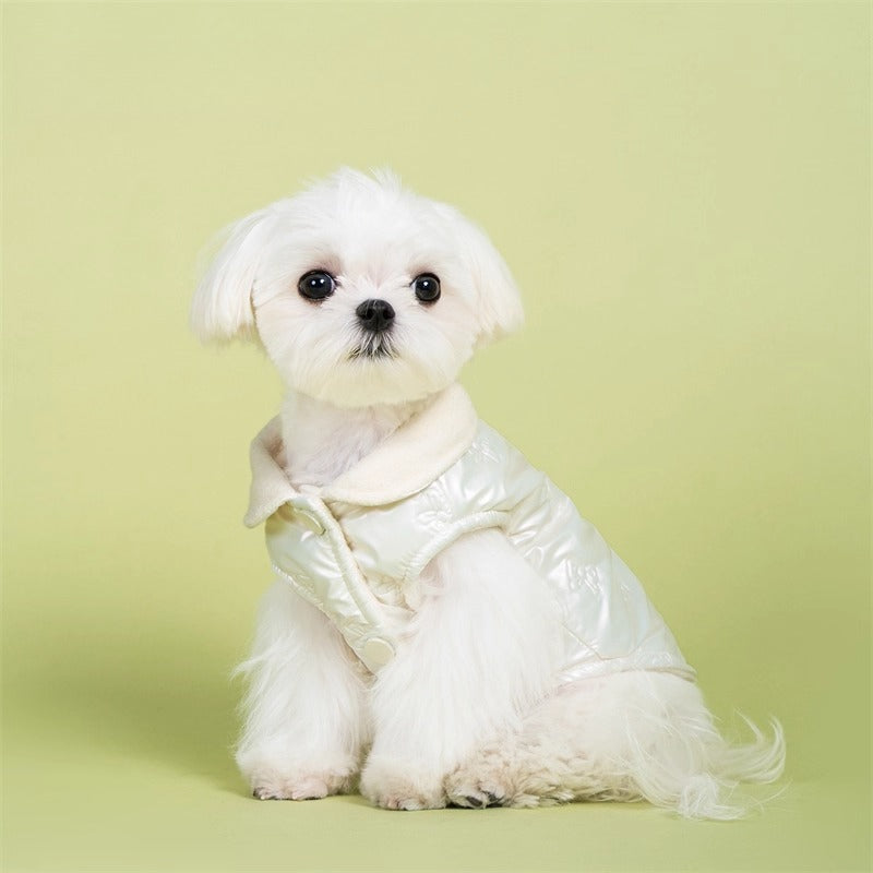Embossed Bow Warm Cotton Dog Jacket