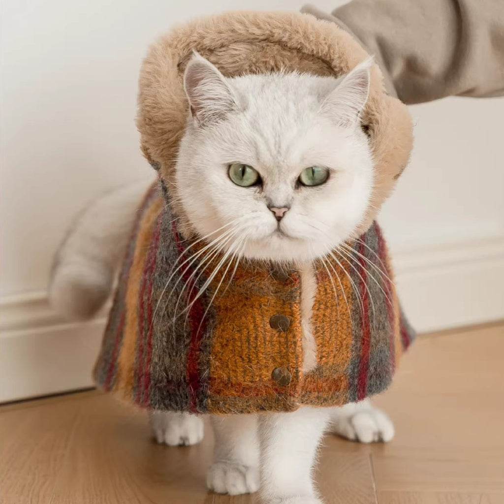 Maillard Warm Plush Cat Poncho