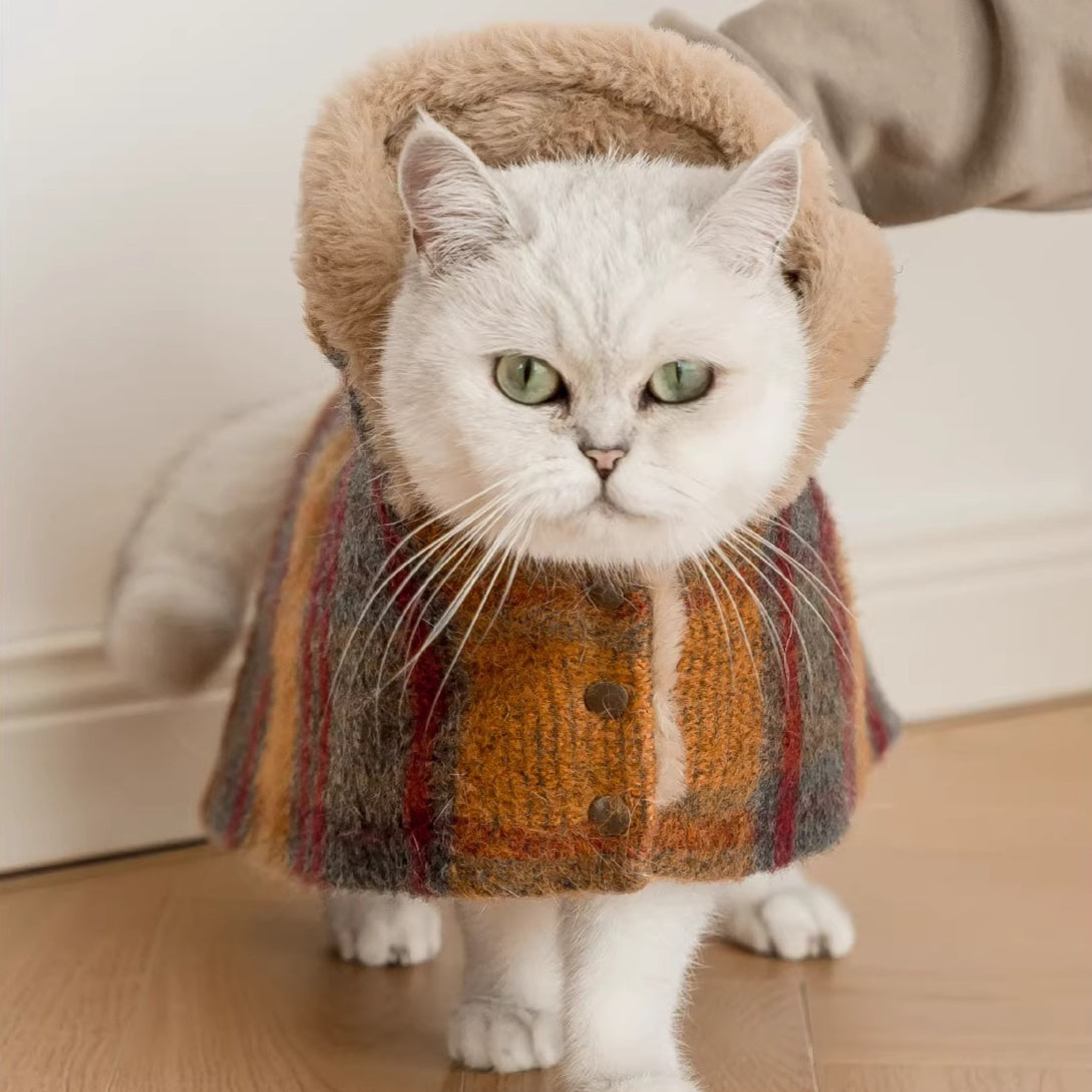 Maillard Warm Plush Cat Poncho