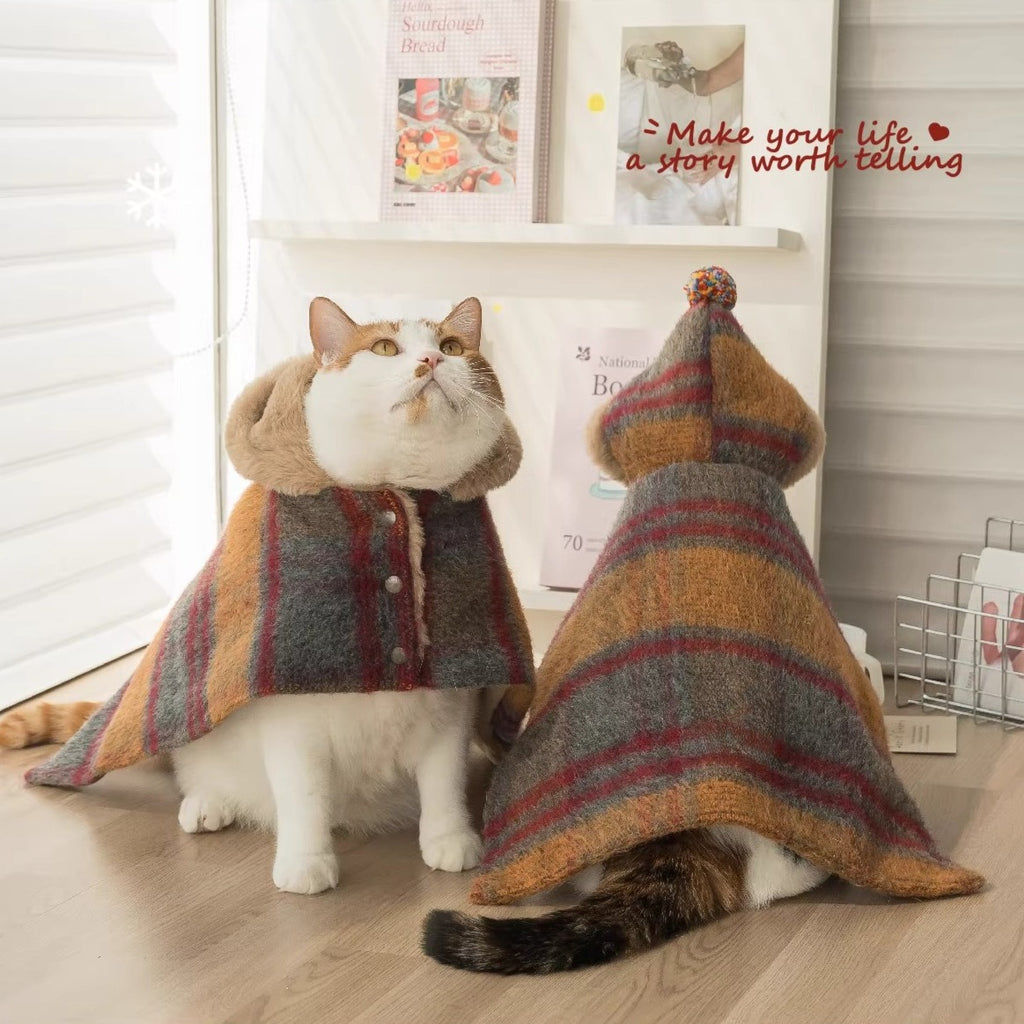Maillard Warm Plush Cat Poncho
