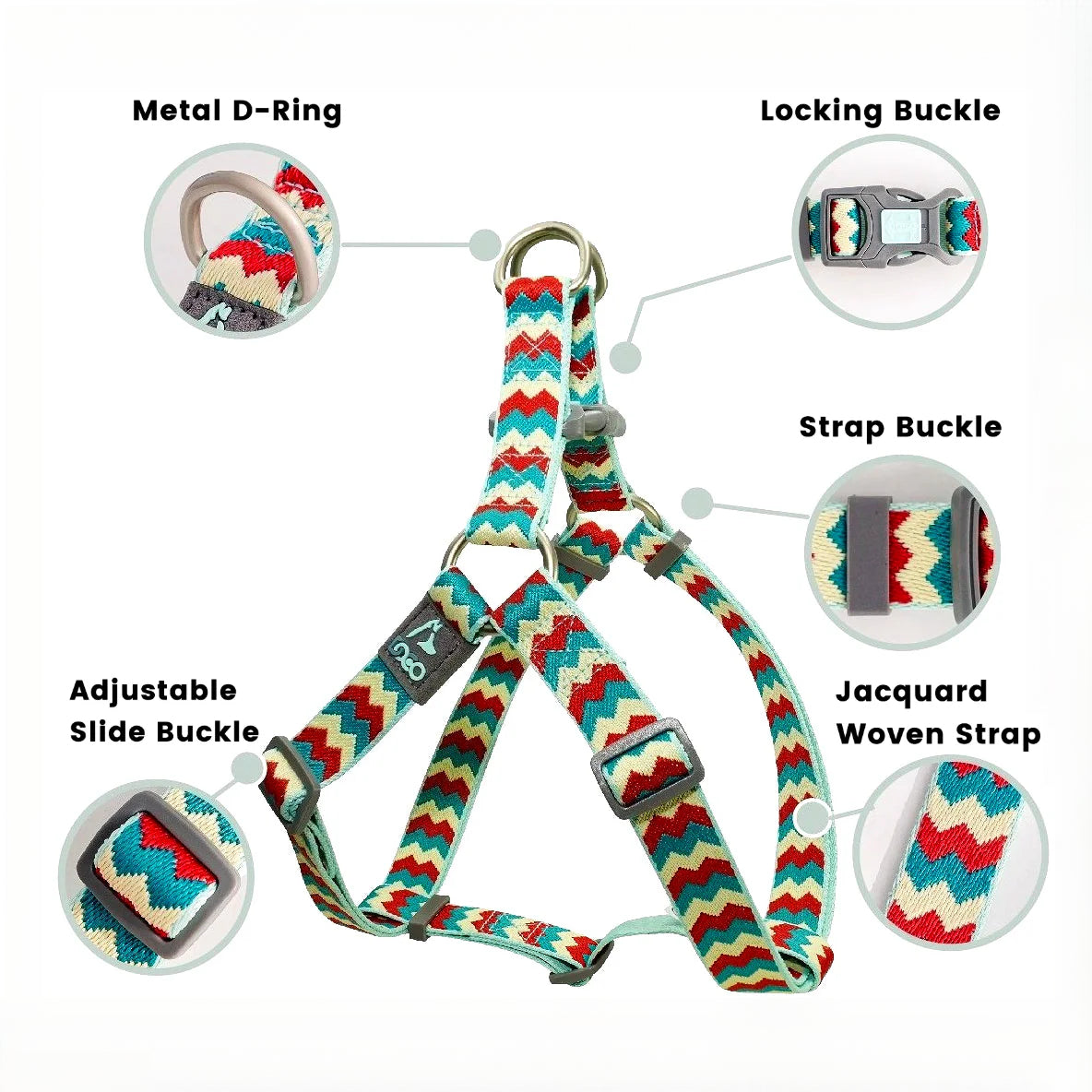 Jacquard No-Pull Adjustable Dog Harness