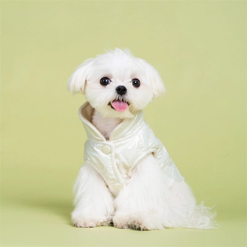 Embossed Bow Warm Cotton Dog Jacket