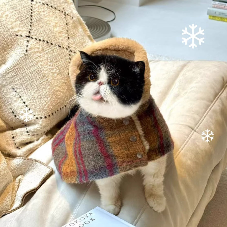 Maillard Warm Plush Cat Poncho