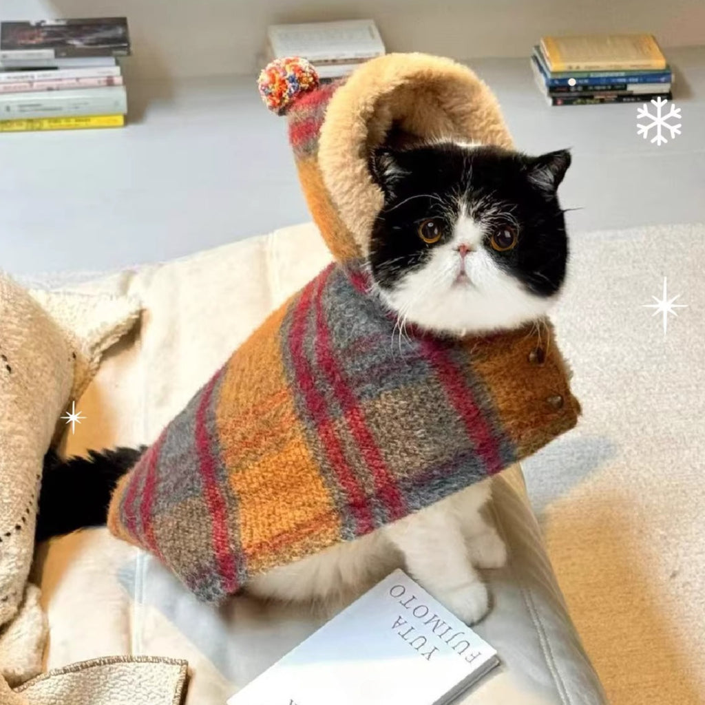 Maillard Warm Plush Cat Poncho