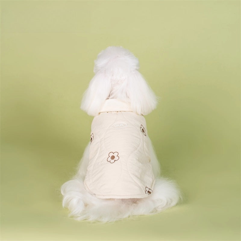 Embroidered Thickened Warm Cotton Dog Jacket
