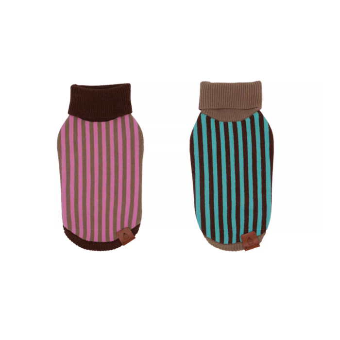 Dachshund Striped Turtleneck Warm Dog Jumper