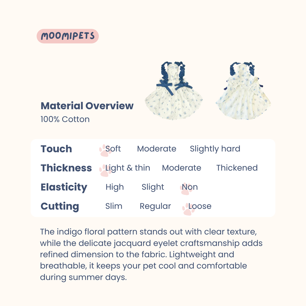 Pet Indigo Floral Sundress Dog Clothes