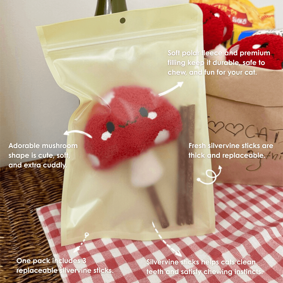 Mushroom Cat Chew Toy