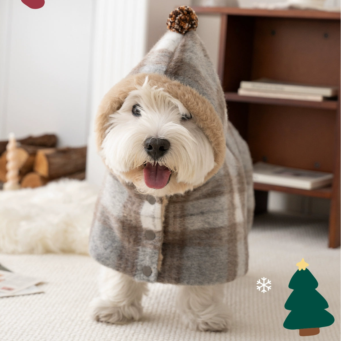 Maillard Warm Plush Dog Poncho