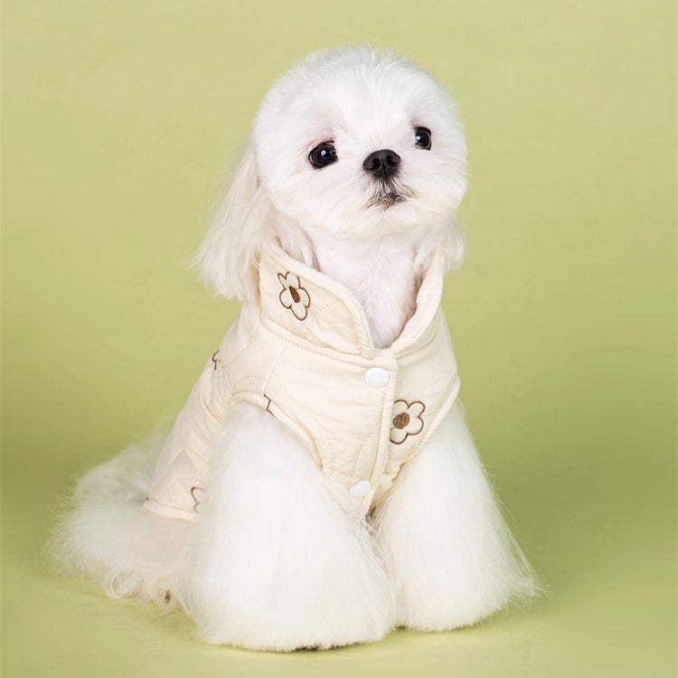 Embroidered Thickened Warm Cotton Dog Jacket