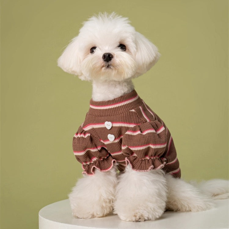 Puffed-Sleeve Stripe Dog Shirt