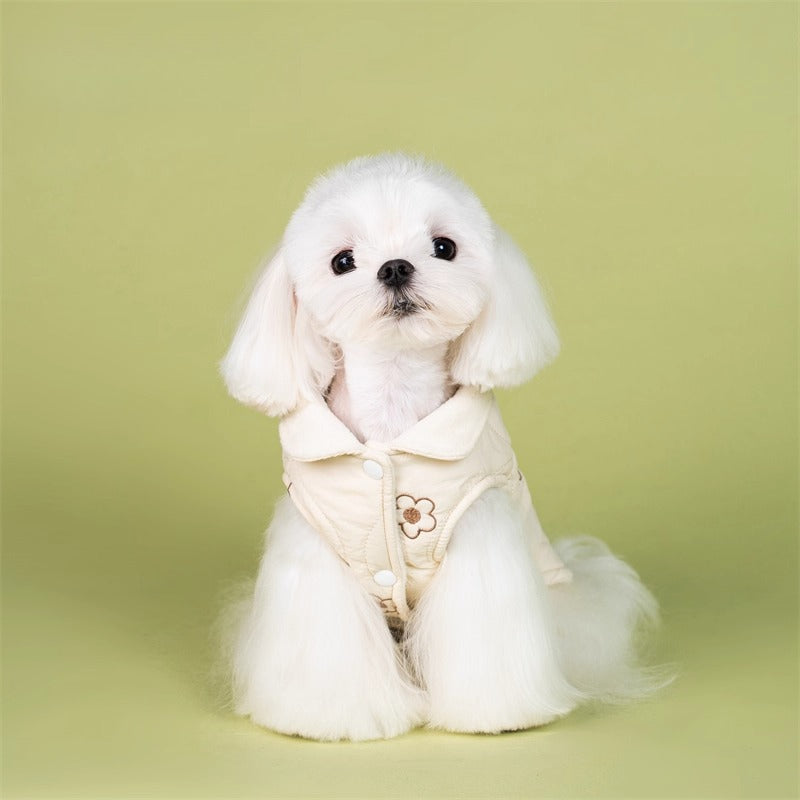Embroidered Thickened Warm Cotton Dog Jacket