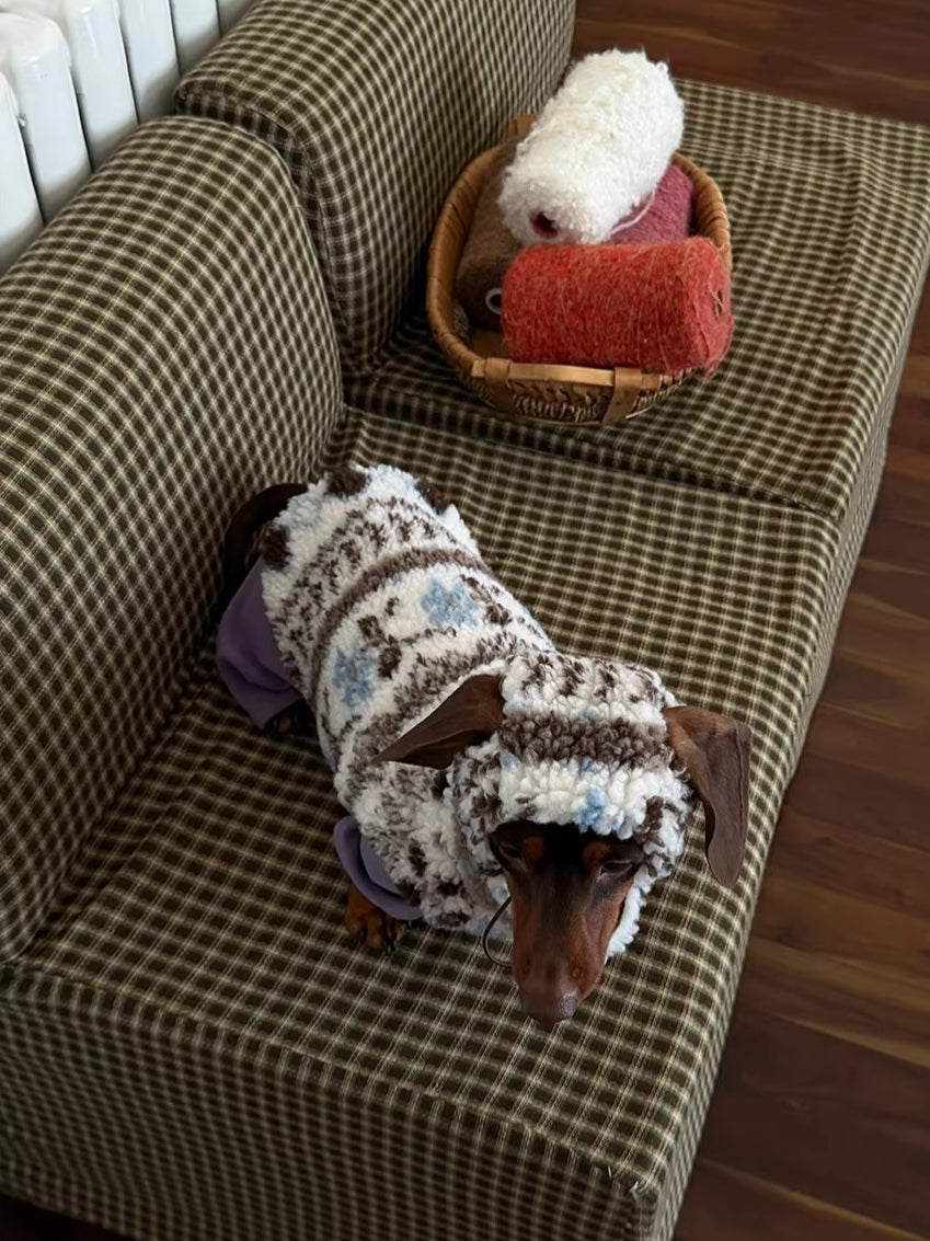 Fair Isle Dog Jumper and Hat
