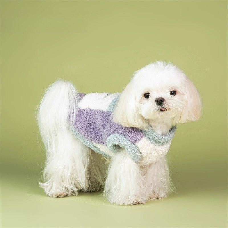 Colour-block Double-sided Fleece Vest Pet Jumper Purple / 2XL