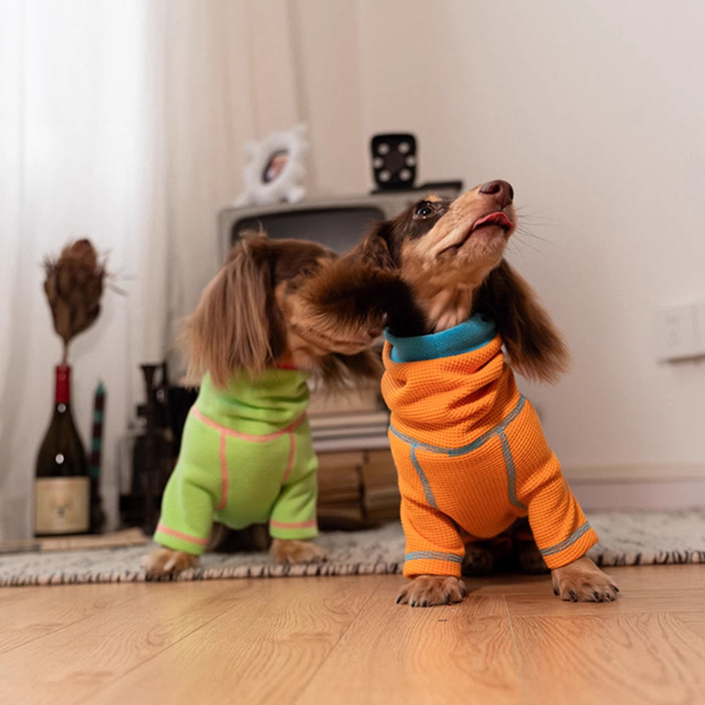 Dachshund Waffle Knit Hoodie Onesie