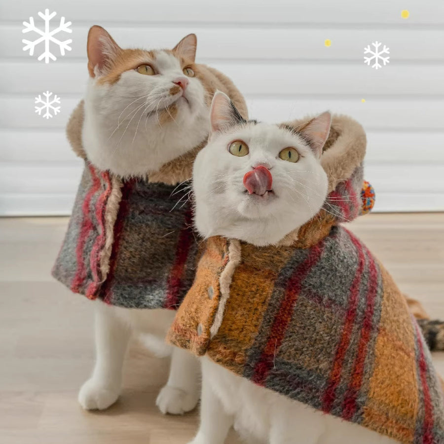 Maillard Warm Plush Cat Poncho