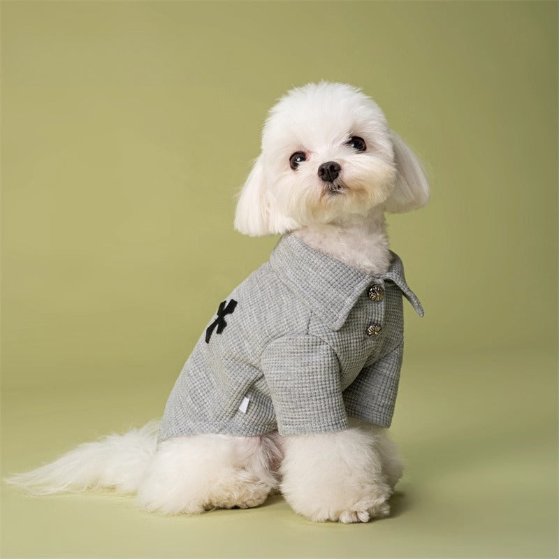 Waffle Knit Polo Shirt Pet Clothes
