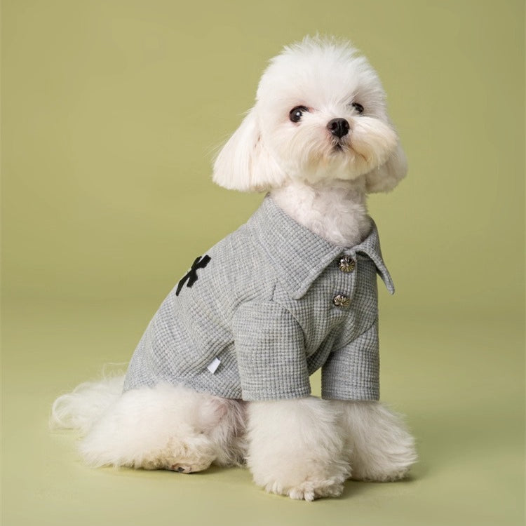 Waffle Knit Polo Shirt Pet Clothes