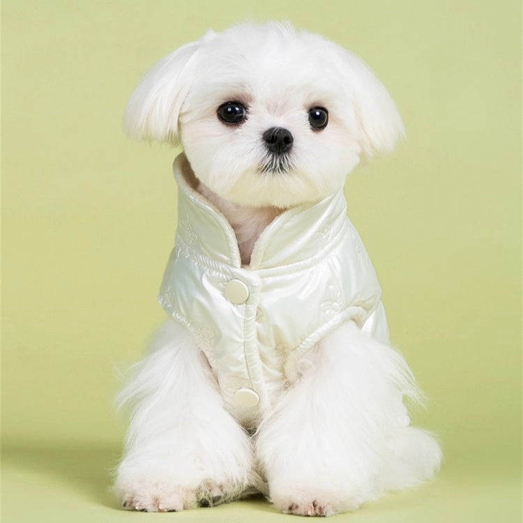 Embossed Bow Warm Cotton Dog Jacket
