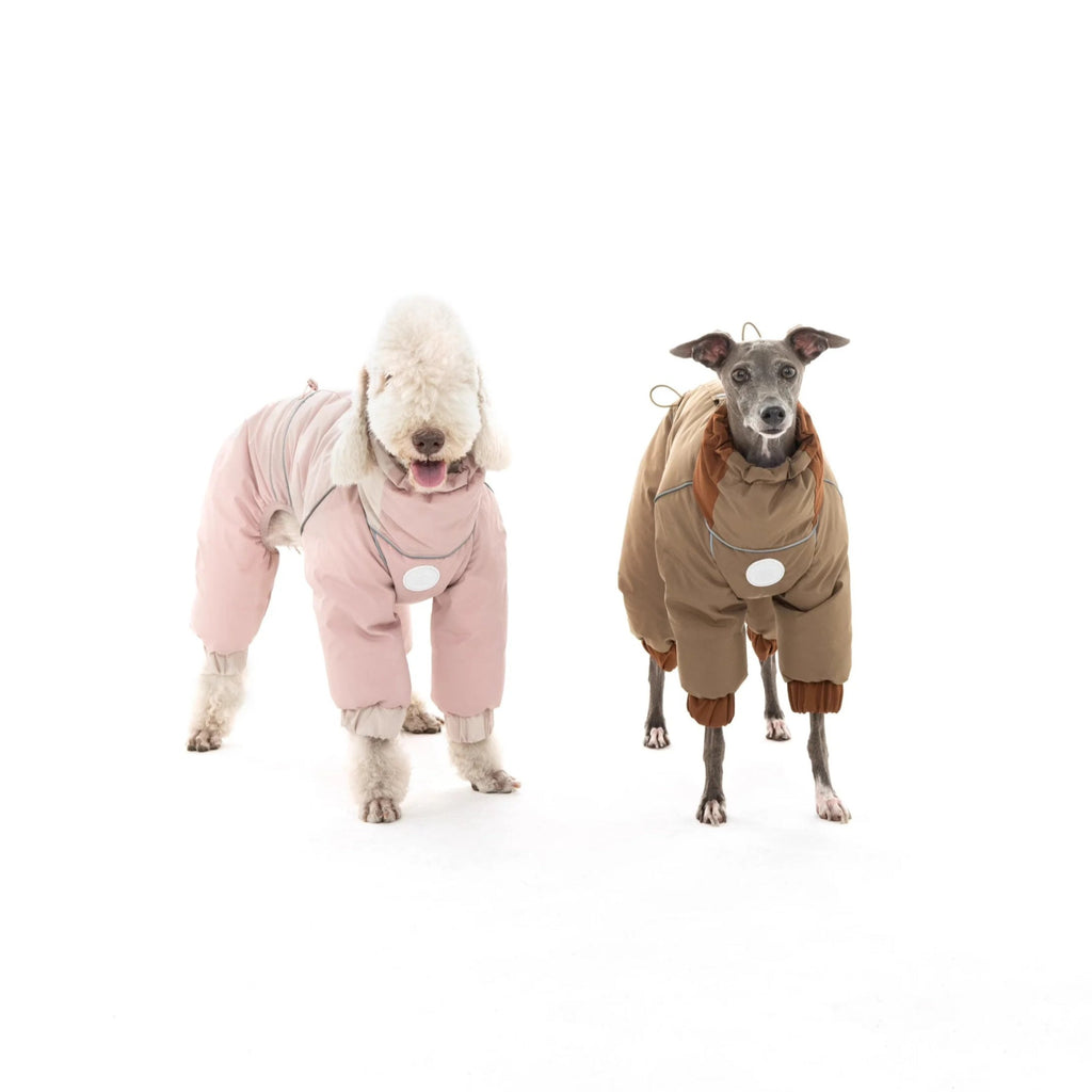 Warm Puffy Waterproof Four-leg Dog Snowsuit