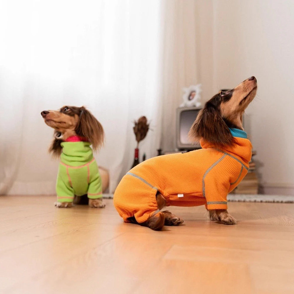 Dachshund Waffle Knit Hoodie Onesie