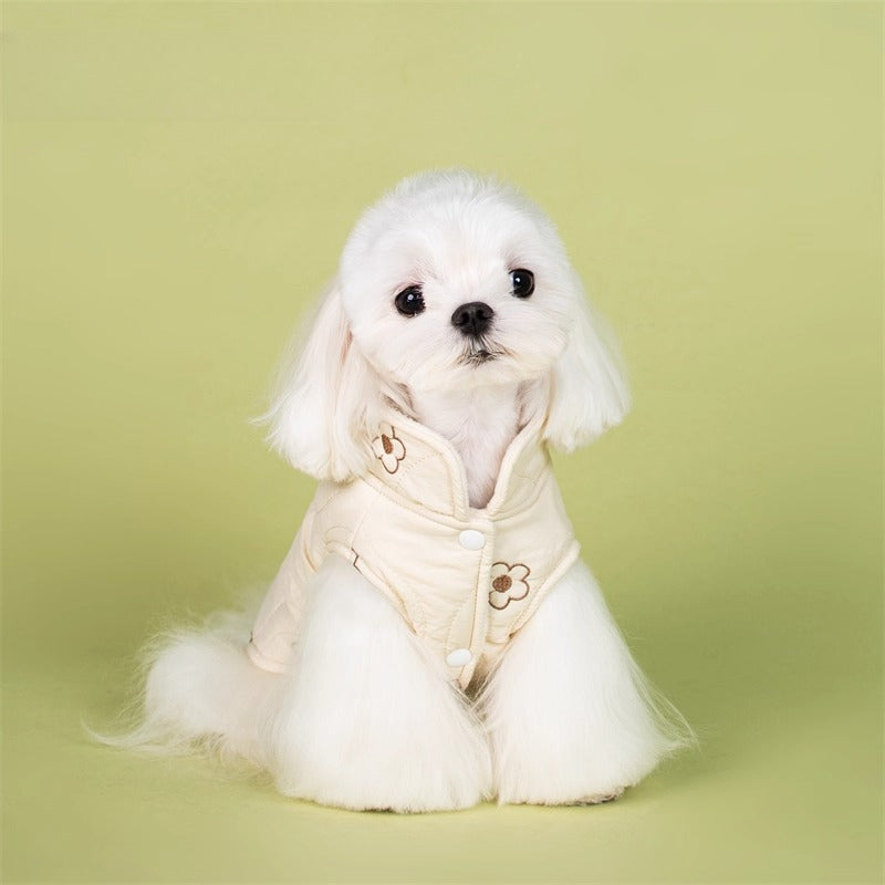 Embroidered Thickened Warm Cotton Dog Jacket