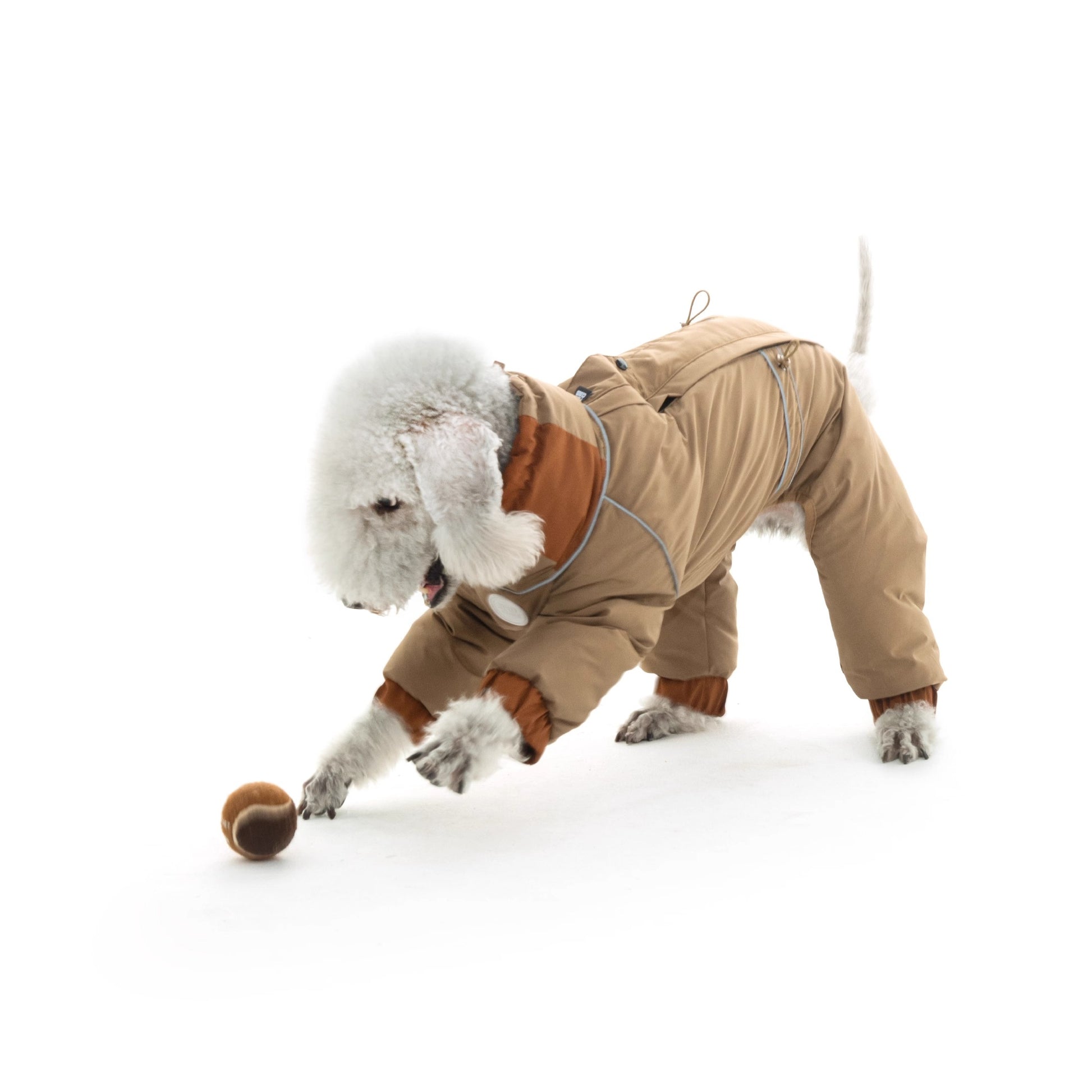 Warm Puffy Waterproof Four-leg Dog Snowsuit